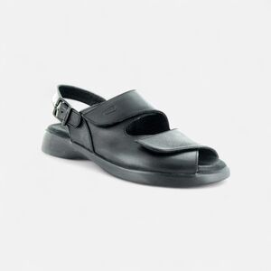 Wolky Nimes Black Leather Slingback Comfort Walking Sandals